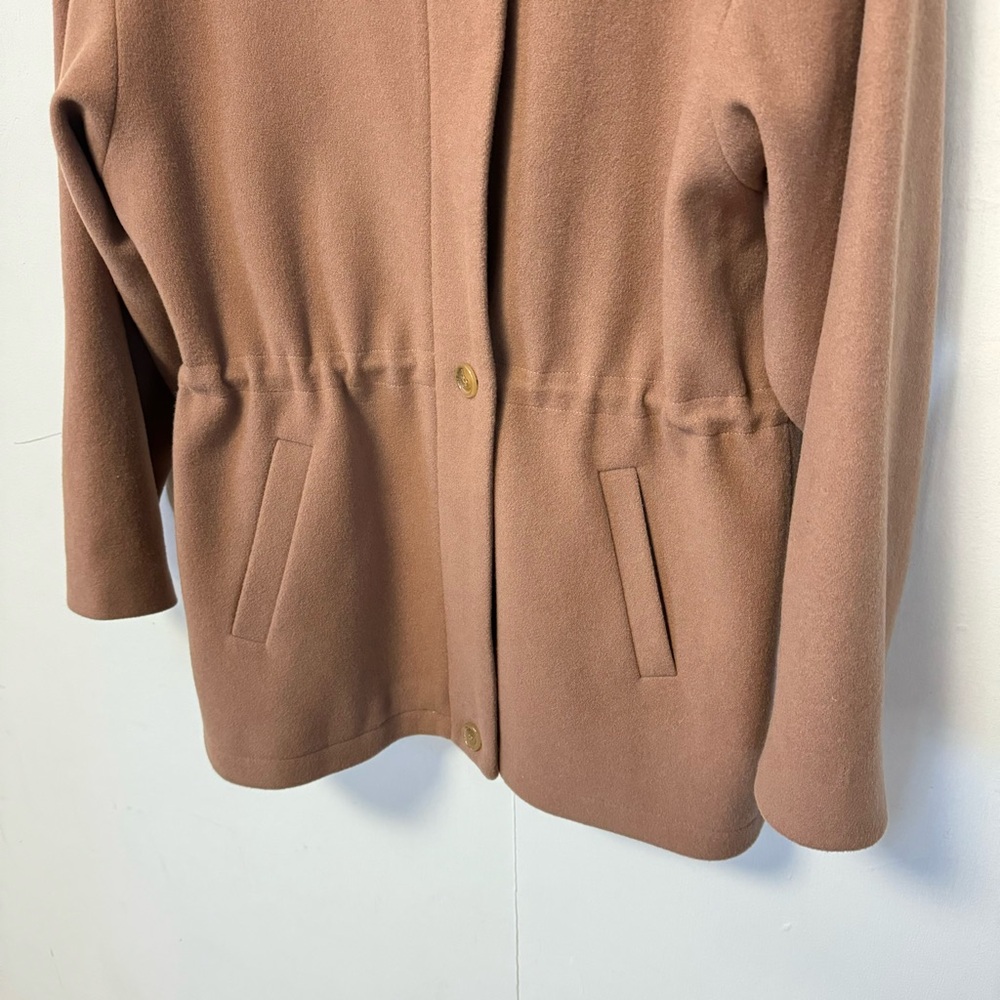 J Percy Merino Wool Coat Camel Midi Jacket Old Money Womens Medium / Large - Picture 3 of 11